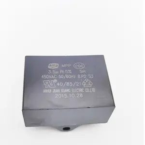2.5Uf 450V Cbb61 Vermogenscondensatoren Zwart Vierkant Ventilatormotor Condensator
