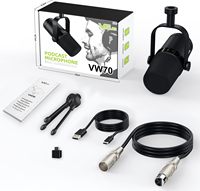 VeGue VM70 USB/XLR Dynamisches Gesangsmikrofon aus Metall mit Nierencharakteristik für Podcasting, Gaming, Aufnahmen & Live-Streaming