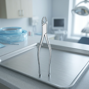 Pinces chirurgicales dentaires BK Industries en acier inoxydable, manuelles, ergonomiques, avec poignée moletée argentée, instrument de classe I - Product Image 6