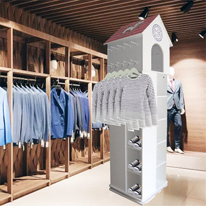 回転Tシャツディスプレイスタンド木製木製回転可能TシャツディスプレイラックRevolve衣料品店ディスプレイラック - Product Image 2