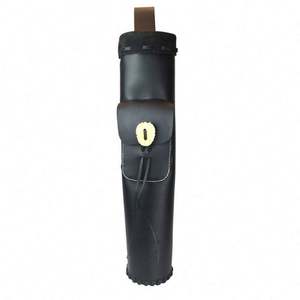 Étui à flèches en cuir artisanal de haute qualité, traditionnel, pour la chasse, avec poche avant, échantillon gratuit - Product Image 1