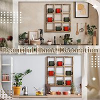 Étagère murale pour la maison et la cuisine, support organisateur de tasses en bois, présentoir pour la maison et la cuisine, étagère murale rustique vintage