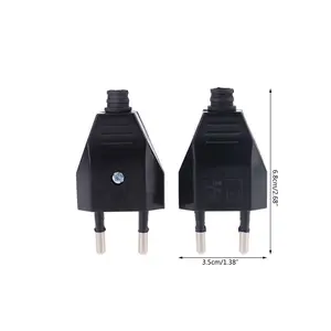 EU Standard EURO Plug 220V 2 Pin 2.5A 250V Male Electrical Power EU Rewireable Plug