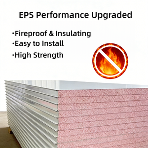 Panneau sandwich léger en EPS ignifuge pour murs et toitures, idéal pour salles blanches et entrepôts frigorifiques – Prix usine - Product Image 1