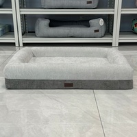 ETRIP PET Vente en gros Lit pour chien orthopédique de luxe avec logo personnalisé, lavable, avec fond antidérapant, en mousse à mémoire de forme