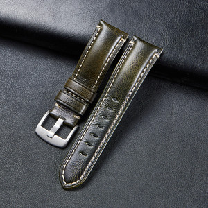 Bracelet <span class=keywords><strong>Vintage</strong></span> en cuir de veau italien pour hommes, sortie d'usine, 20mm, 22mm, 24mm, 26mm - Product Image 5