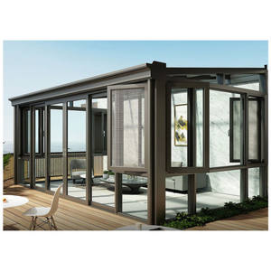 Recinto de techo de policarbonato moderno de alta calidad, vidrio aislado, <span class=keywords><strong>terraza</strong></span> de aluminio independiente, <span class=keywords><strong>terraza</strong></span> acristalada, diseño plano para Villa - Product Image 1