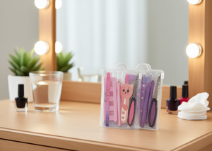 Set manicure LolliPop 5 in 1, custodia portatile in plastica per tagliaunghie per adulti, confezione con chiusura a zip in stile classico - Product Image 2