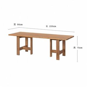 Modern Square Oak Dining <b>Table</b> Set for Home & Hotel Use Durable Outdoor Garden Furniture - Product Image 2