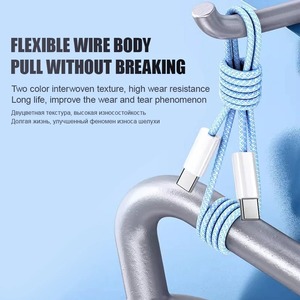 สายชาร์จเร็ว<span class=keywords><strong>แบ</strong></span>บถัก PD 60W คุณภาพสูง 100 ชิ้น สำหรับ iPhone 16 15 14 13 12 17 Pro Max สาย USB C อุปกรณ์เสริมสำหรับชาร์จ - Product Image 5