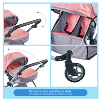 Poussette double Dollri Starri Deluxe avec siège convertible, roues avant pivotantes et guidon réglable, jouets pour poussette