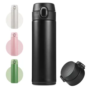 400ml Bouteille Thermos En Acier Inoxydable Thermos Isolé Voyage Flacons Sous Vide Étanches Avec Couvercle Rebondissant