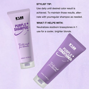 Champú Morado <span class=keywords><strong>de</strong></span> Marca Privada para el Cuidado del Cabello, Tónico Anti-Amarillo que Elimina los Tonos Amarillos para Cabello Gris, Decolorado, Blanco y Rubio - Product Image 2