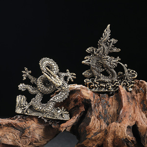 Ornement en métal en forme de dragon du zodiaque, lot de plusieurs pièces, décoration de bureau Feng Shui pour la maison, le bureau, cadeau - Product Image 2