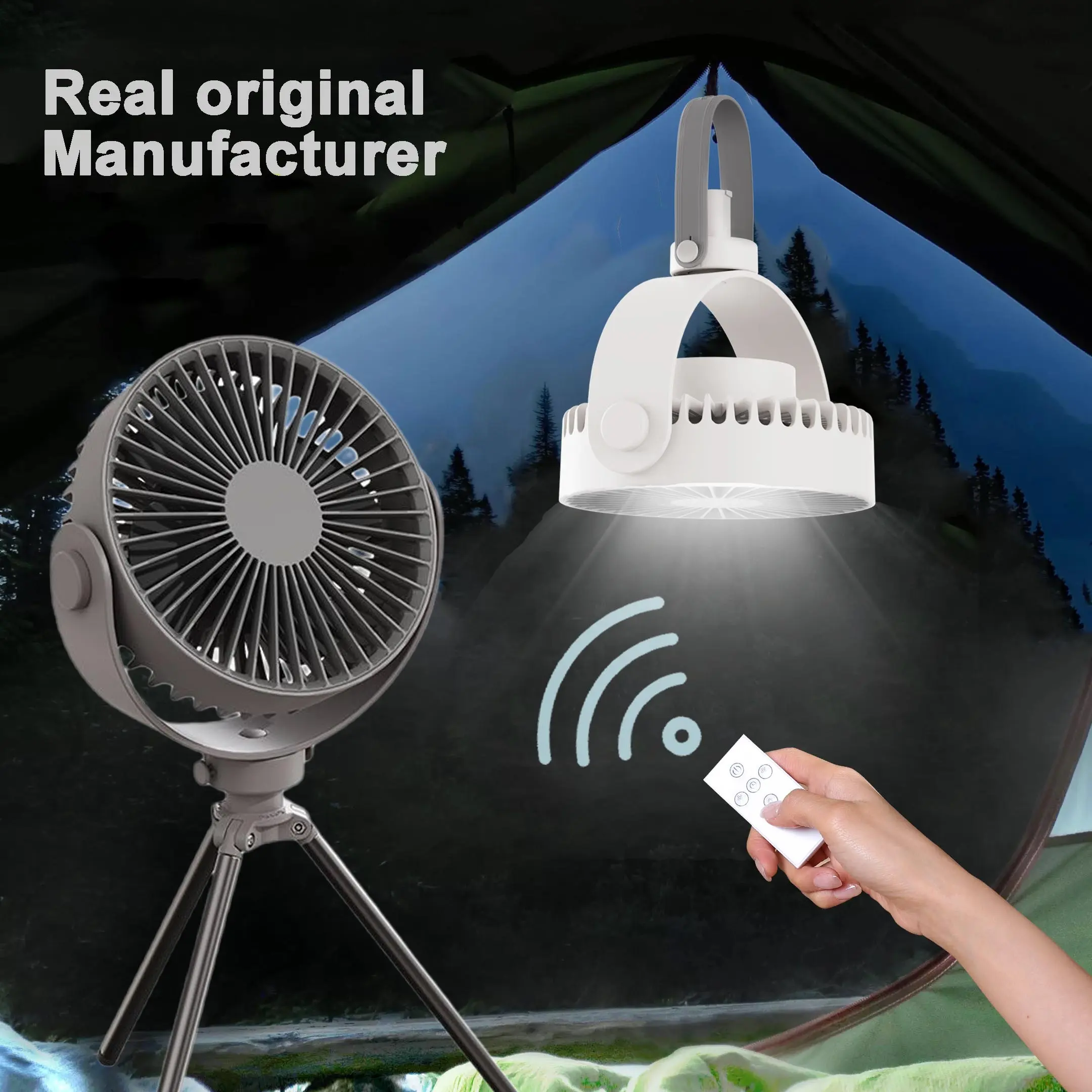 New 2022 desktop fan,portable rechargeable usb tripod fan with remote control,mini led ceiling outdoor camping light fans