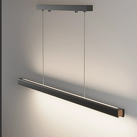 Lampe de bureau LED linéaire moderne en aluminium, hauteur réglable, vente en gros, luminaire suspendu minimaliste, lustre pour la maison, le bureau, le restaurant