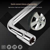 Adaptateur de douille de direction en forme de L de 1/2 po, argenté, 15 po, haute dureté, couple élevé, en acier au chrome-vanadium, robuste, long et étendu