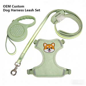 Custom <b>Dog</b> <b>Harness</b> and Leash Set <b>Reflective</b> Adjustable Pet <b>Harness</b> with Collar for Outdoor Walking OEM Private Label/ - Product Image 2