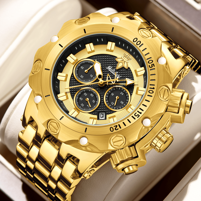 YaLaLuSi Men Watch Brand: Luxury Quartz Water Resistant Bracelet Watch with Mechanical Dial Design for Boys Reloj