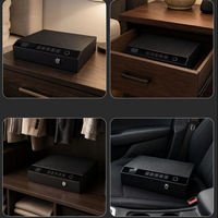 Caja Fuerte para Pistola con 3 Métodos de Desbloqueo: Huella Dactilar, Código y Llave, Acceso Rápido, Antirrobo, Tapa Abatible, Acero, Almacenamiento para Hogar, Mesita de Noche, Auto, Directo de Fábrica