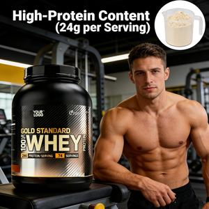 אבקת חלבון מי גבינה 100% גולד סטנדרט, בטעם מותאם אישית, להגברת גדילת השרירים, במבצע חם בארה\\\"ב ובאיחוד האירופי, ייצור בהתאמה אישית (OEM). - Product Image 3