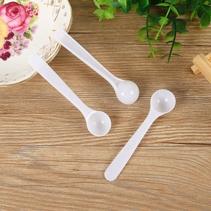 Round Bottom White <strong>Measuring</strong> Smidgen Micro Scoop <strong>2ml</strong> 1 Gram Plastic <strong>Measuring</strong> <strong>Spoon</strong> - Product Image 2