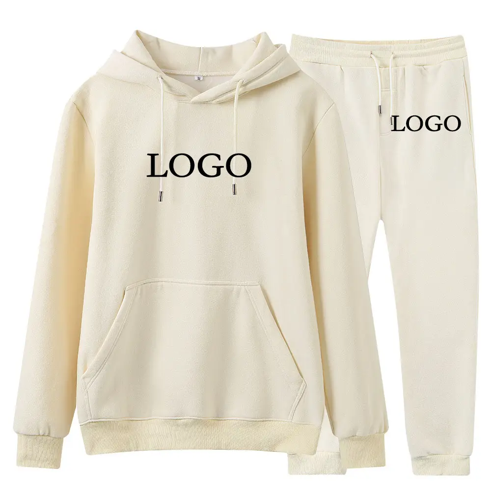 wholesale solid essential hoodie set custom logo unisex hoodies 100 percent cotton hoodie set