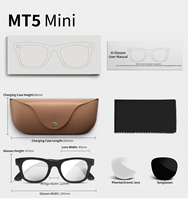 Lunettes Intelligentes MT5 Mini AI avec Caméra 8MP 1080P, Étui de Recharge, Traduction IA, Assistant Vocal, Double Micro ENC Stéréo pour Femmes