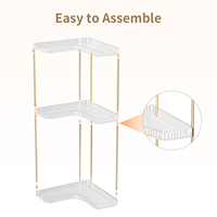 Étagère d'angle transparente à 3 niveaux, organisateur de comptoir de cuisine, plateau de rangement pour salle de bain, support de maquillage d'angle pour commode