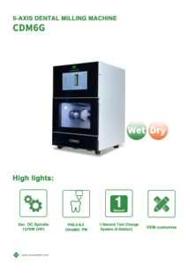 เครื่องกัดซีเอ็นซี CAMDENT CDM6G CAD CAM แบบแห้งและเปียก 5 แกน สำหรับงานกัดเซอร์โคเนีย อุปกรณ์กัด PMMA PEEK เซรามิก สำหรับทำครอบฟัน - Product Image 4