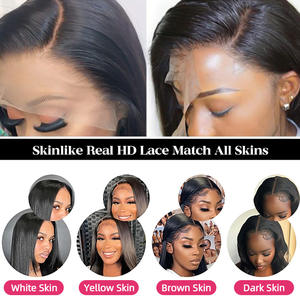 Peluca de Cabello Brasileño con Frente de Encaje <span class=keywords><strong>13</strong></span>*4, Ondas Profundas, Hecha a Mano, 200% HD, Estilo Europeo y Americano - Product Image 6