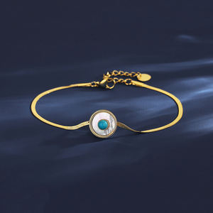 SP-LAM อินเทรนด์เสน่ห์สแตนเลส<span class=keywords><strong>2021</strong></span>ผู้หญิงหรูหราปรับ Dainty เชื่อมโยงห่วงโซ่สร้อยข้อมือสีฟ้าครามกำไลข้อมือ - Product Image 5