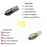 Bombilla Led Ba7s para tablero de salpicadero de coche, Panel de instrumentos para Interior, luz azul, 6000K, amarillo, verde y rojo, CA de 12V