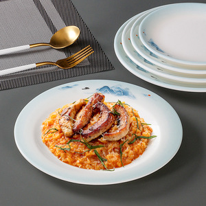 Xiangyuanmei round commercial serving <b>plates</b>, imitation porcelain <b>plates</b>, plastic cold dish <b>plates</b>, round <b>melamine</b> tableware - Product Image 1
