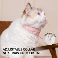 Collier de luxe en fausse fourrure pour chat, décoré de perles, boucle de sécurité réglable, style princesse en peluche douce, accessoire de cou pour petits animaux, faible MOQ, OEM
