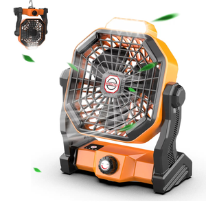 Ventilateur portable rechargeable X20 à 360 degrés, réglable, pour le camping en extérieur, avec <span class=keywords><strong>lampe</strong></span> LED - Product Image 1