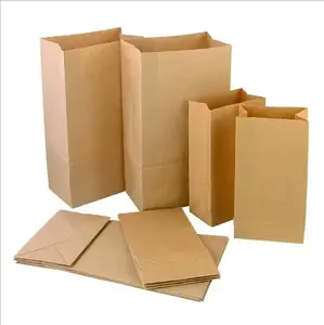 2024 lieferant biologisch abbaubare braune kraftpapiertüte verpackung kundenspezifisch akzeptieren tasche mit griffen für takeaway geschenke