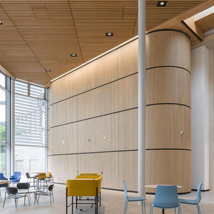 Revêtement mural en bois flexible 3D en placage de chêne composite <span class=keywords><strong>MDF</strong></span> ondulé pour décoration intérieure - Product Image 5