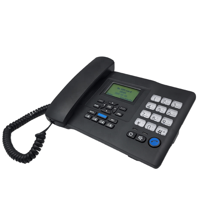 Téléphone sans fil fixe FWP au prix le plus bas et téléphone GSM sans fil de bureau avec carte SIM et fonction réveil rétroéclairé LCD