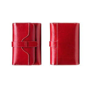 Porte-Cartes de Marque de Luxe Bordeaux pour Femmes en <span class=keywords><strong>Cuir</strong></span> Véritable Anti-RFID, Portefeuilles et Pochettes en <span class=keywords><strong>Cuir</strong></span> de Vachette pour Dames - Product Image 2