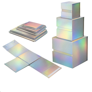 Hair Wigs Holographic Box Wholesale In Stock Special Paper Magnetic Closure Packaging Hair Wigs Clothing Cosmetic Holographic Folding Gift Box
