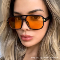 Nouvelles lunettes de soleil carrées de style européen et américain, à double pont, tendance, pour femmes, rétro, décontractées, pour la conduite, transfrontalières