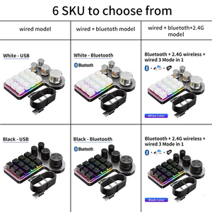 12คีย์4ปุ่ม16ปุ่ม3ปุ่มสำหรับตั้งโปรแกรมมาโครคีย์บอร์ดแบบมีสาย BT 2.4GHz คีย์บอร์ดไร้สาย RGB - Product Image 3