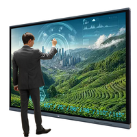 Écran interactif tout-en-un Android 4K de 55/65/75 pouces avec écran partagé pour réunions d'entreprise, logiciel de réunion intégré et caméra