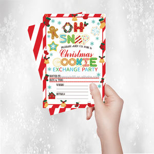 La festa all'ingrosso invita la carta d'invito compilata di natale gli inviti della festa di scambio del biscotto di natale - Product Image 4