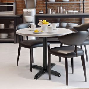 Base de Mesa de Comedor de Metal WEKIS, Altura Ajustable, Recubrimiento en Polvo Negro, para Cubierta de Vidrio, Uso en Hoteles - Product Image 2