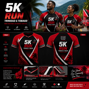Camiseta Personalizada para Evento de Carrera de 5k en el Caribe, Camiseta Deportiva Sublimada para Maratón, Carrera Divertida, Secado Rápido, Camiseta para Equipo de Carrera - Product Image 1