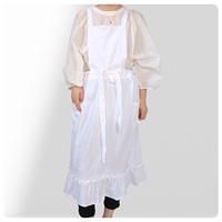 Tablier en coton et lin de style français pour femmes vêtements de travail à volants artistiques et doux pour manucures et fleuristes