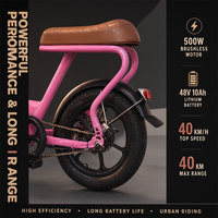 Vélo électrique rétro en alliage d'aluminium durable, apparence tendance, moteur puissant 500 W, pneus larges.