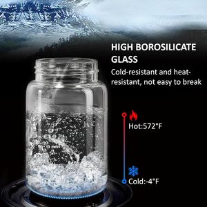 High Quality Borosilicate <b>Glass</b> Cylinder Kitchen Food Storage <b>Jar</b> Airtight Acacia Wood <b>Lid</b> Microwave Safe Heat Resistant - Product Image 3